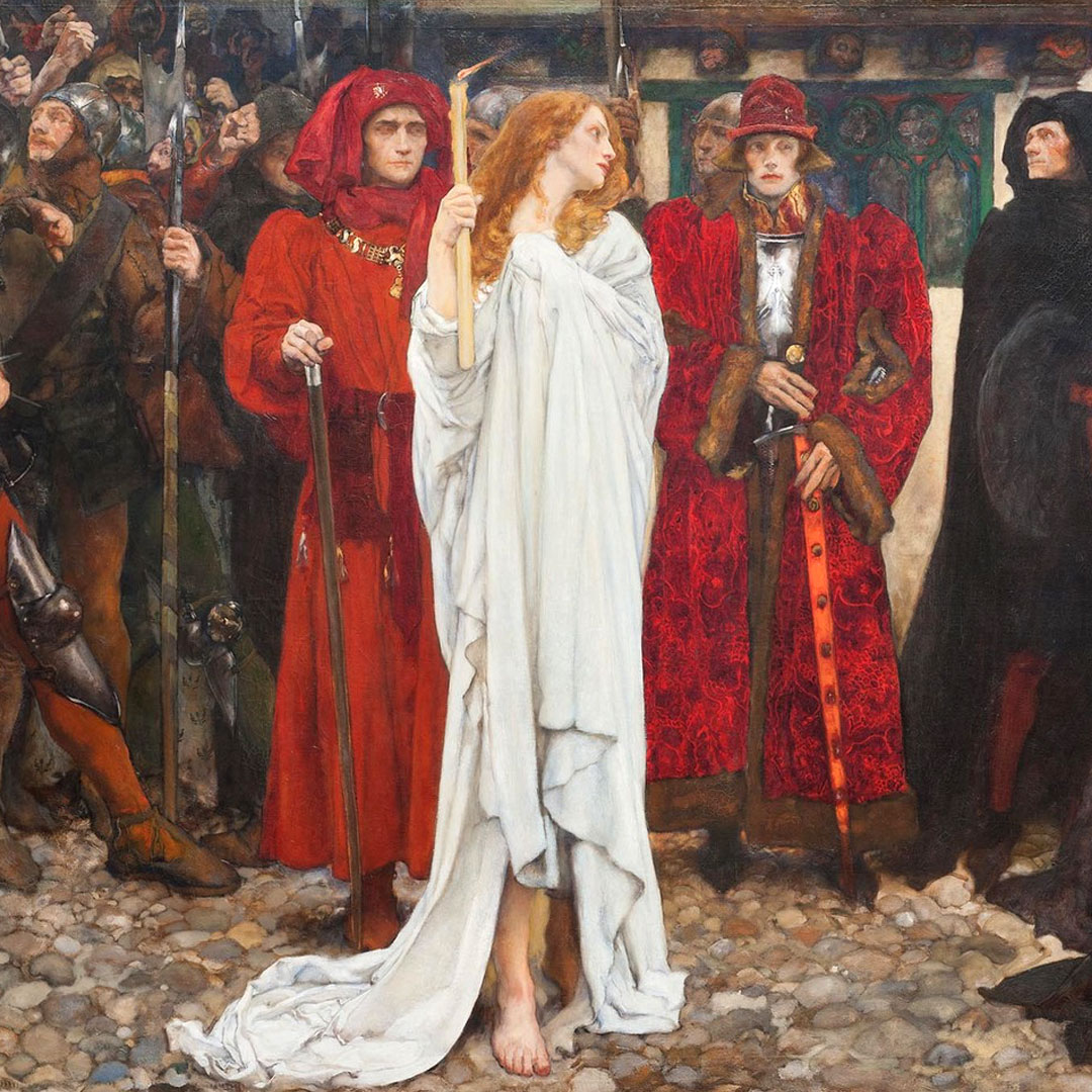 Painting by Edwin Austin Abbey, The Penance of Eleanor, Duchess of Gloucester, 1900