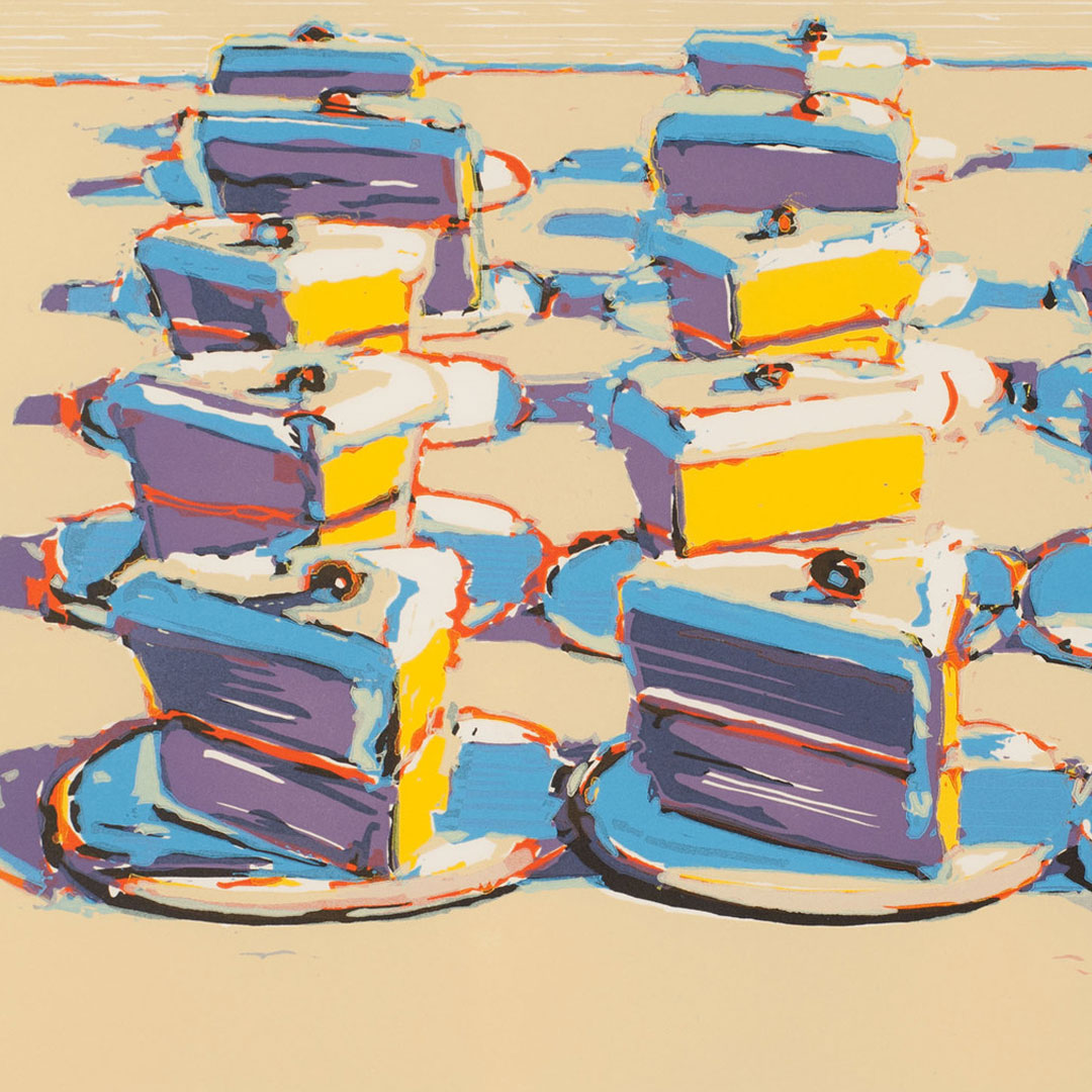 Wayne Thiebaud painting of Boston Creams, 1970