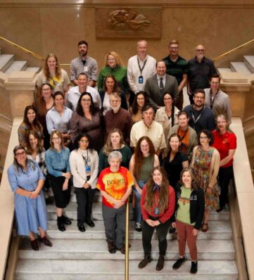 a group photo of museum scientists