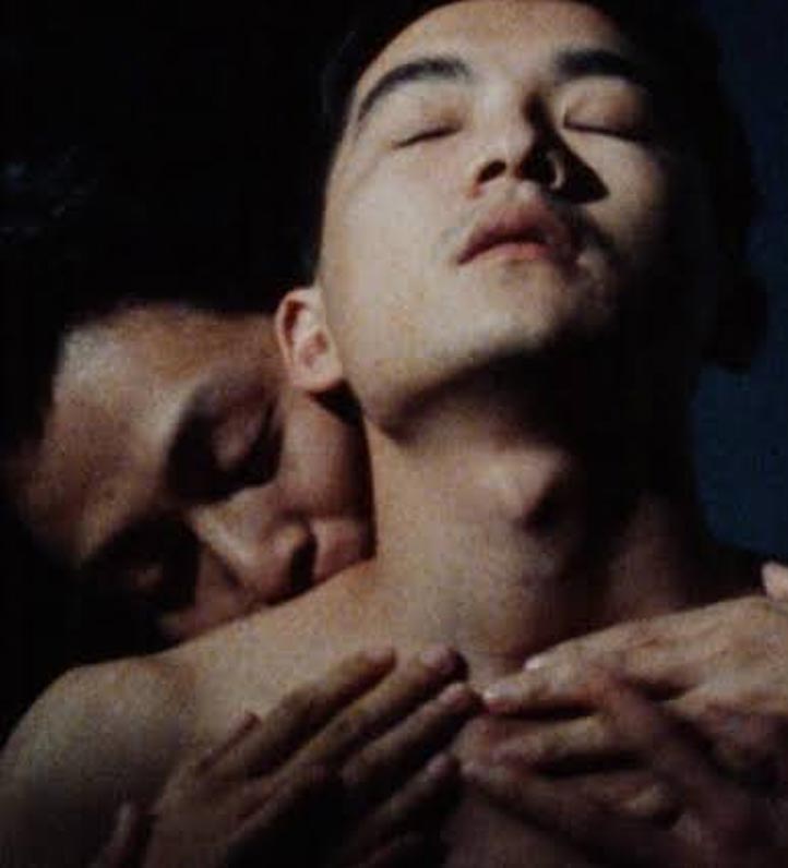 Two people embracing.