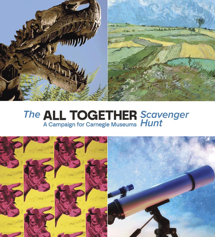 4 images representing the four museums and the All Together Scavenger hunt