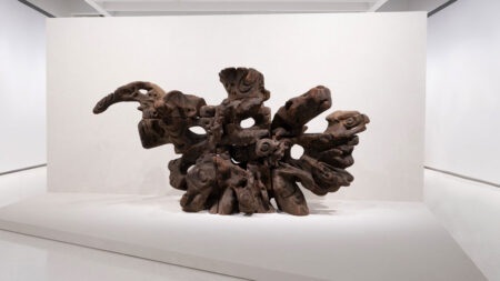 A large wood carving