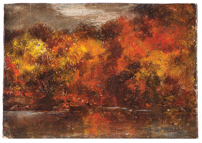 A painting of an autumn landscape.