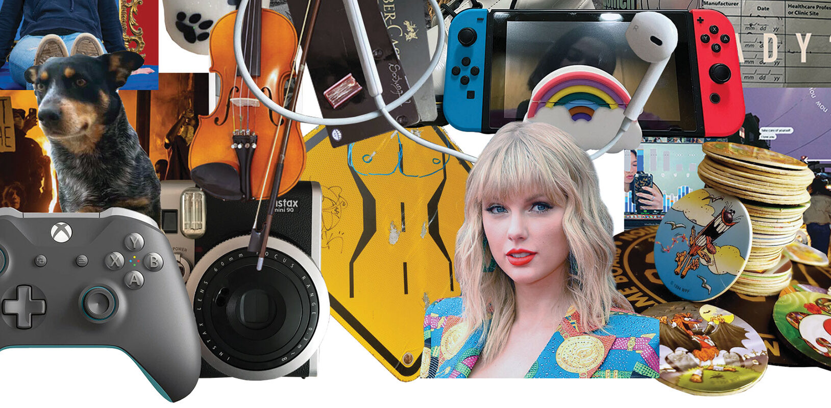 A collage of gen-z related items