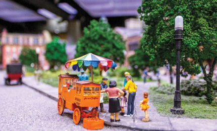 miniature model of an ice ball vendor