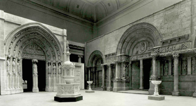 a historic photo of the hall of architecture