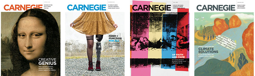 covers of 4 Carnegie magazines