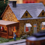 A miniature model of Mr Rogers Neighborhood home