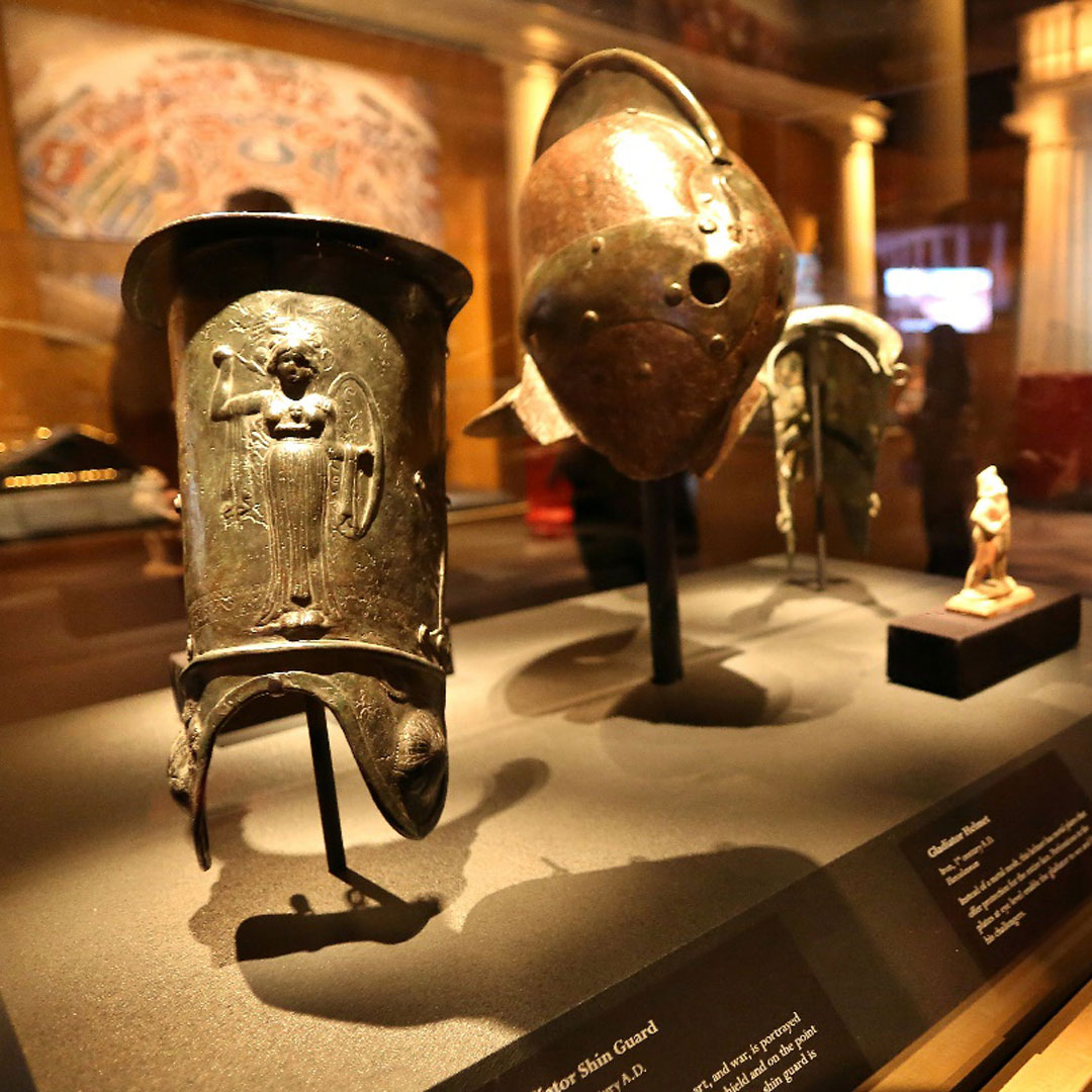 two bronze helmets from Pompeii