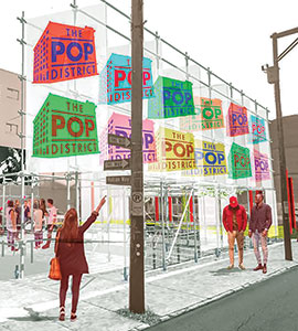 Artists rendering of the new pop district