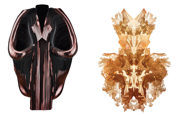 Two dresses created by Iris van Herpen