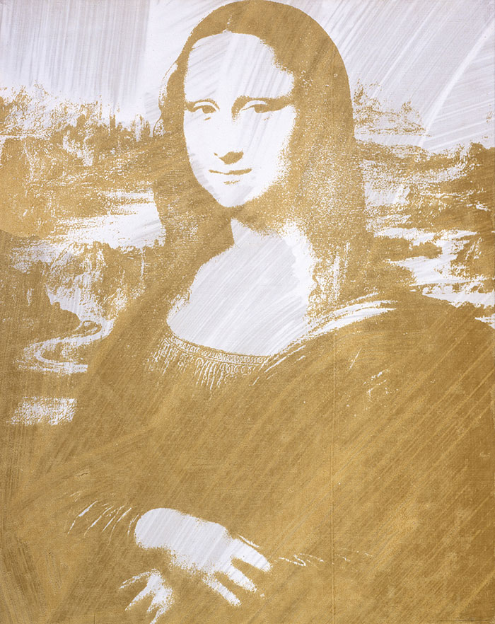 Andy Warhol's Mona Lisa printed in gold ink