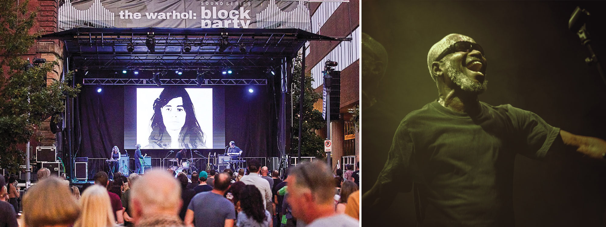 An outdoor Warhol Block Party concert and Electro-Rap singer Ata Kak