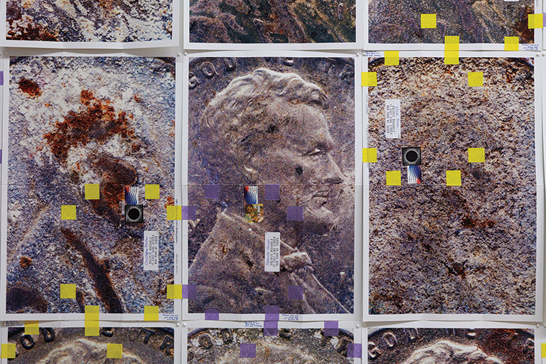 A collage of postcards depicting Abraham Lincoln's image on a penny