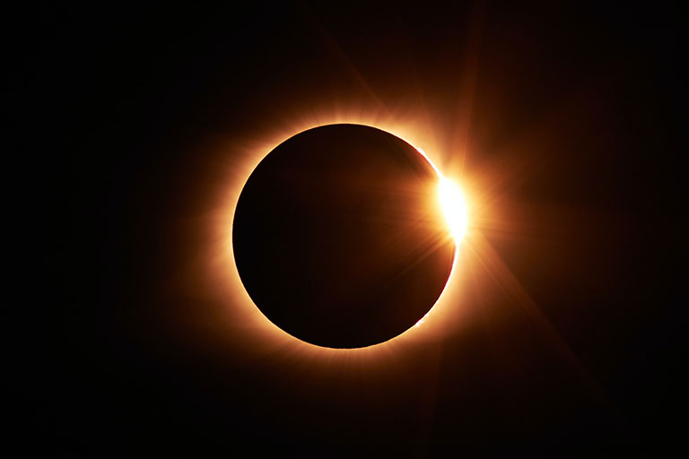 A photo of a solar eclipse.