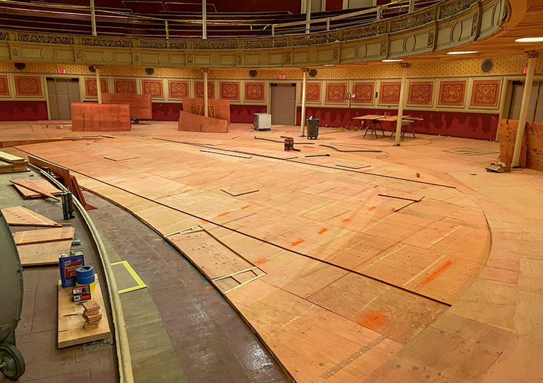 The new flooring in place in Carnegie Music Hall.