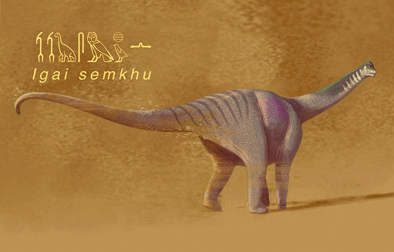 an illustration of a large Titanosaurus.