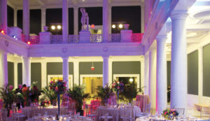 Hall of Sculpture set up for an event