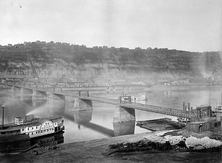 vintage photograph of the 1880 Smithfiled Street Bridge