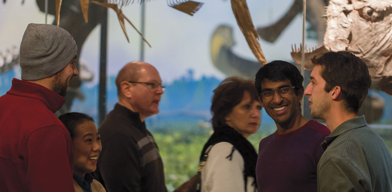 Adults enjoying the Natural History museum