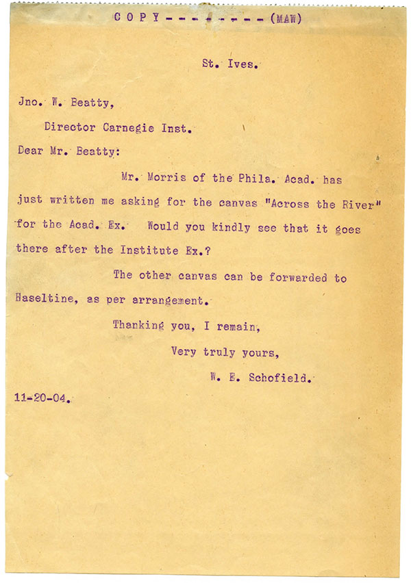 A vintage typewritten letter.