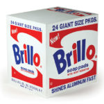 A square box with the words Brillo printed on it.