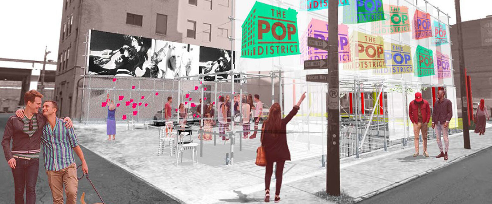 An artist's rendering of the Warhol Pop District
