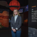 A portrait of Hope Gillespie in the Mars Exhibition at the science center.