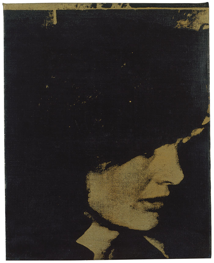 An abstract artwork featuring a deep black background with a gold-tinged rectangle, suggesting depth and texture.