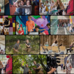 Collage of children and adults in various settings