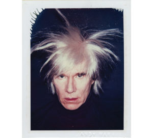 A polaroid of Andy Warhol