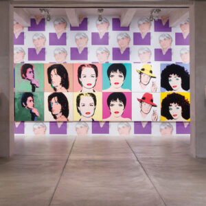 an installation view of a Warhol exhibit