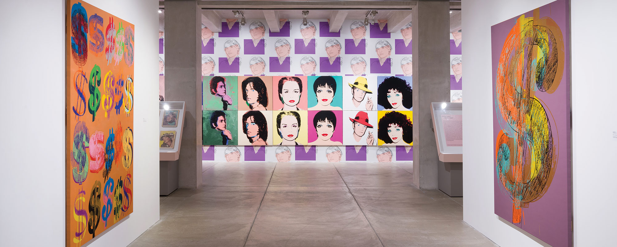 an installation view of a Warhol exhibit