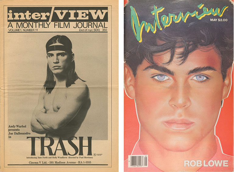 2 covers of interview magazine