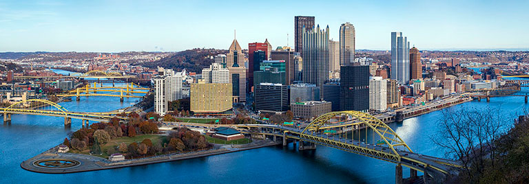 Panoramic view of downtown Pittsburgh